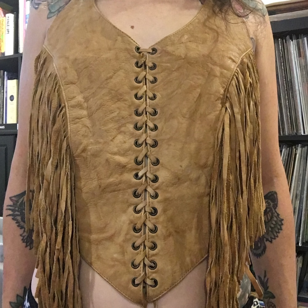 Suede Halter Fringe Top